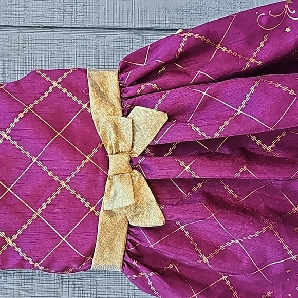 Bonnie Jean Girls Size 4 Burgundy, Gold Nutcracker Themed Holiday Dress Used - Picture 4 of 12